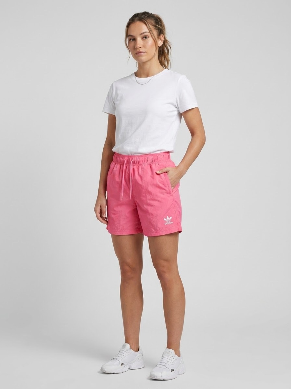 Adidas Originals Trefoil Drawstring Swim Shorts Mesh Lining Beachwear
